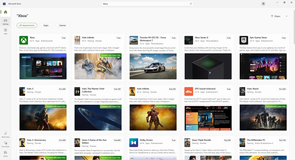 Search for Xbox and press enter