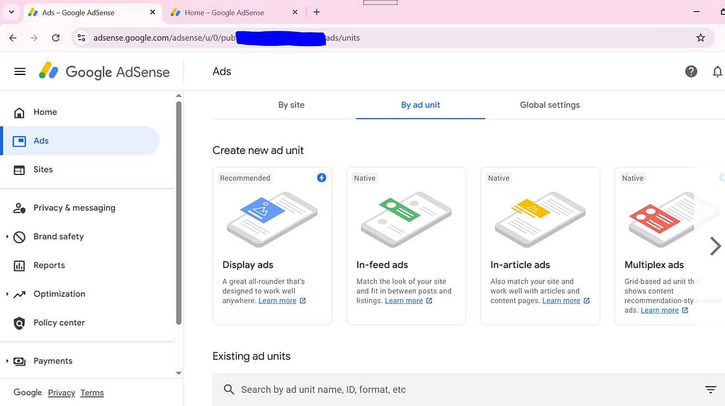 ads unit by google adsense