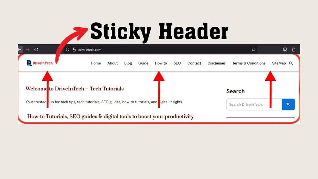What is a Sticky Header