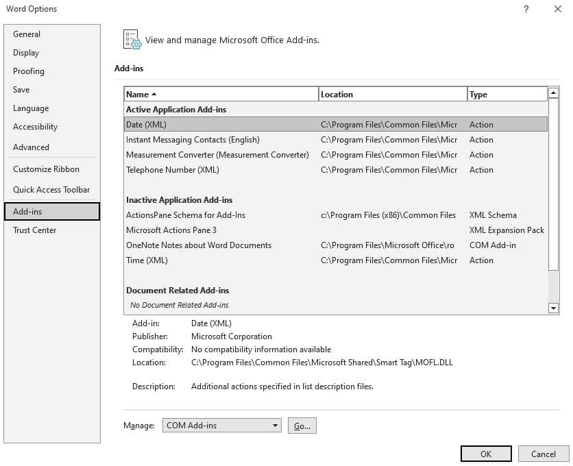 Word Crashes or Freezes