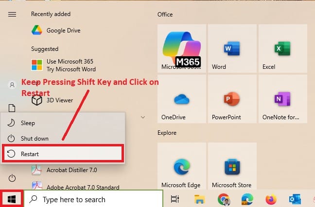  Advanced startup with Shift Key Windows Computer and Laptop